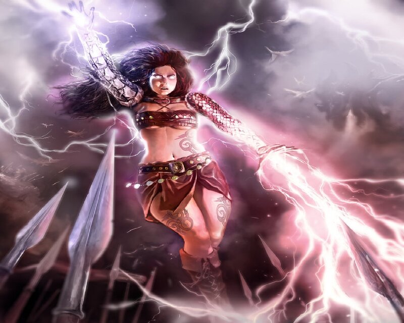 Woman Wielding Lightning