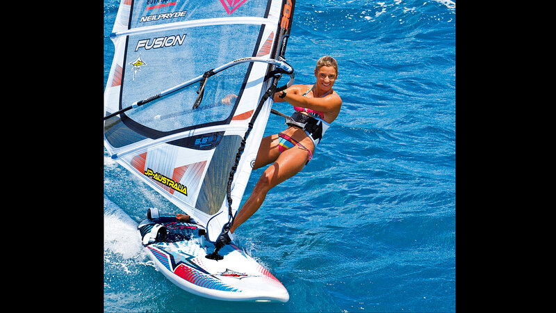 Woman Windsurfing — Blue, Active