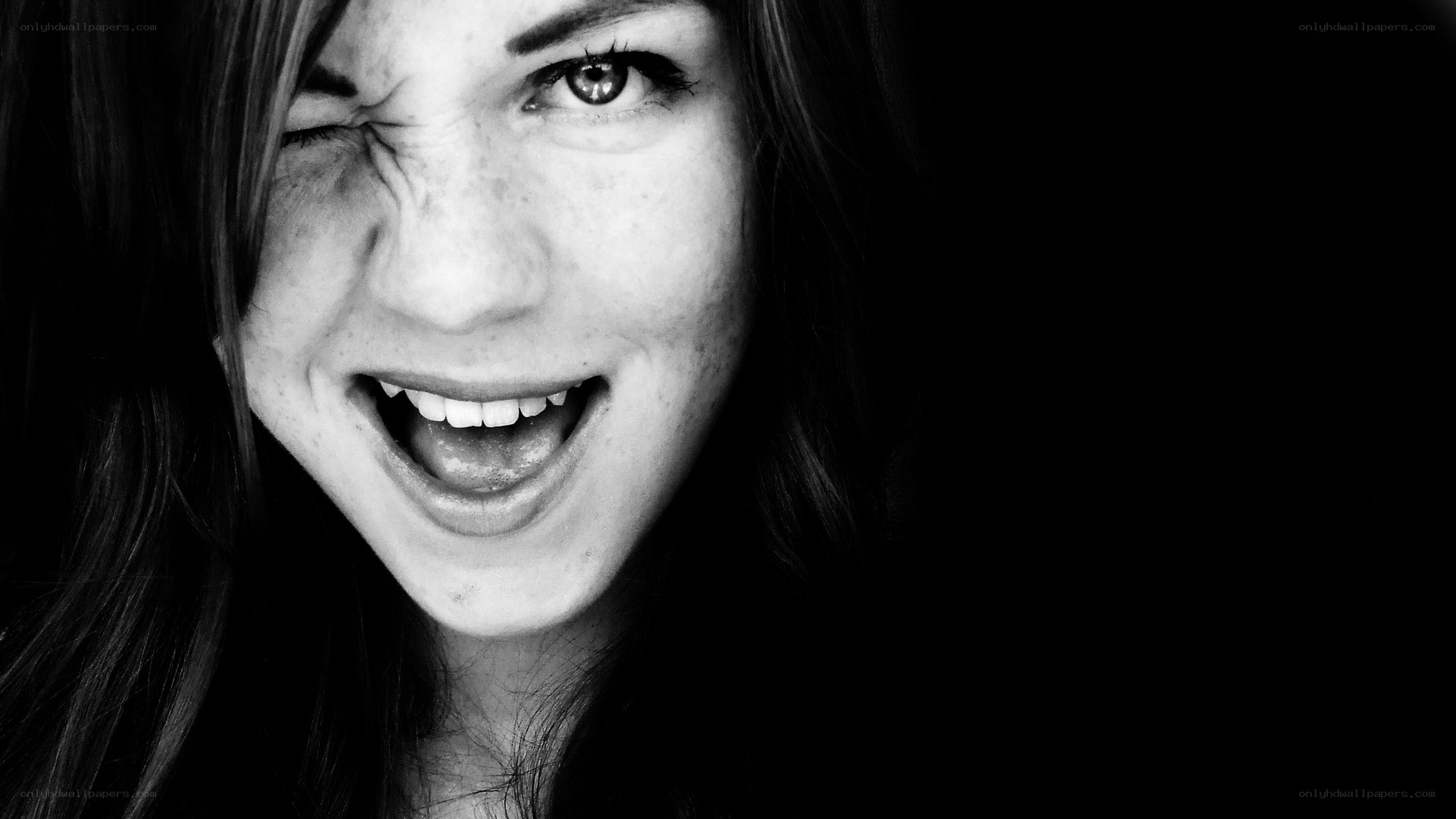 woman winking and smiling
