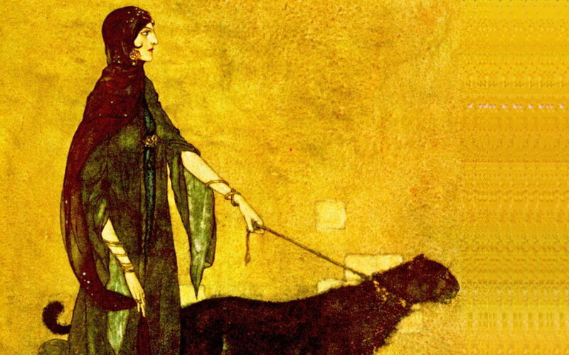 woman with a black panther