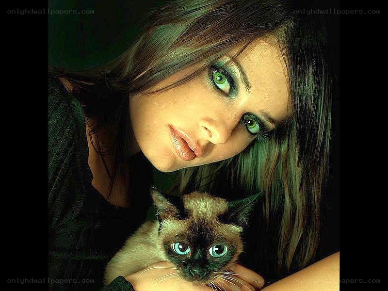 woman with a cat