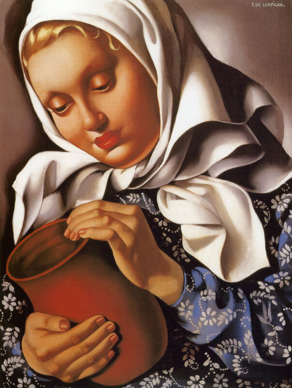 Woman with a clay pot