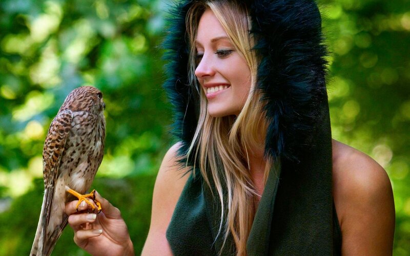 Woman with a falcon