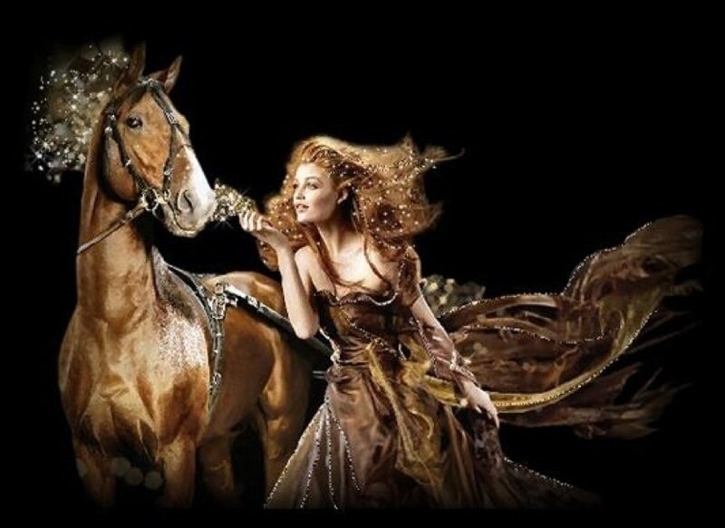 woman with a horse