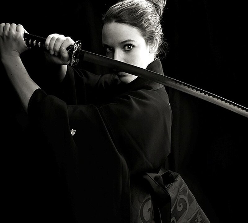 Woman with a katana sword