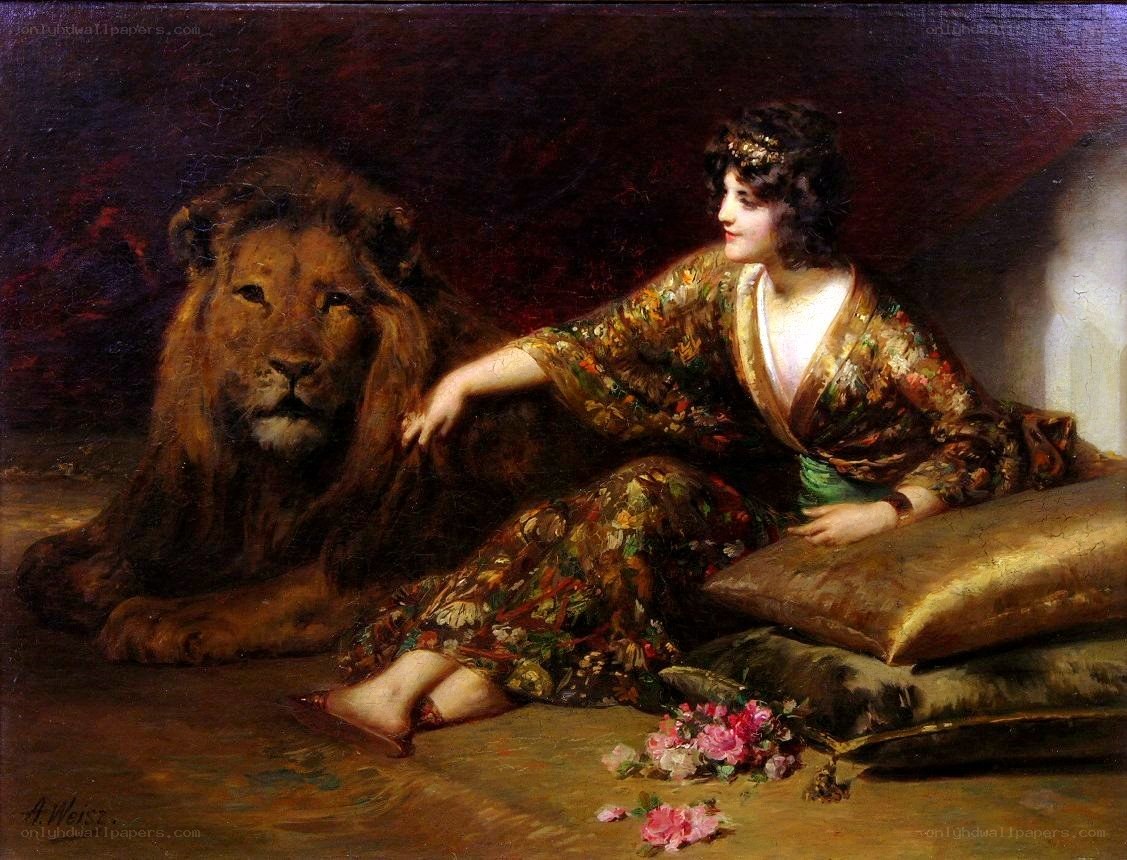 Woman with a lion