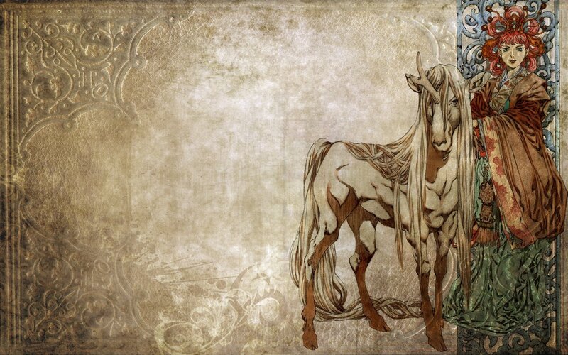 woman with a mythical horse