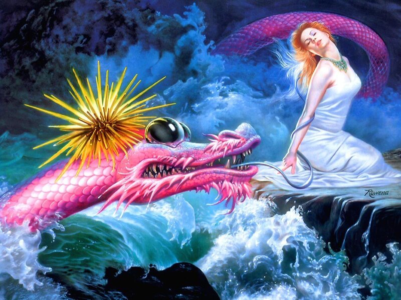 Woman with a sea dragon