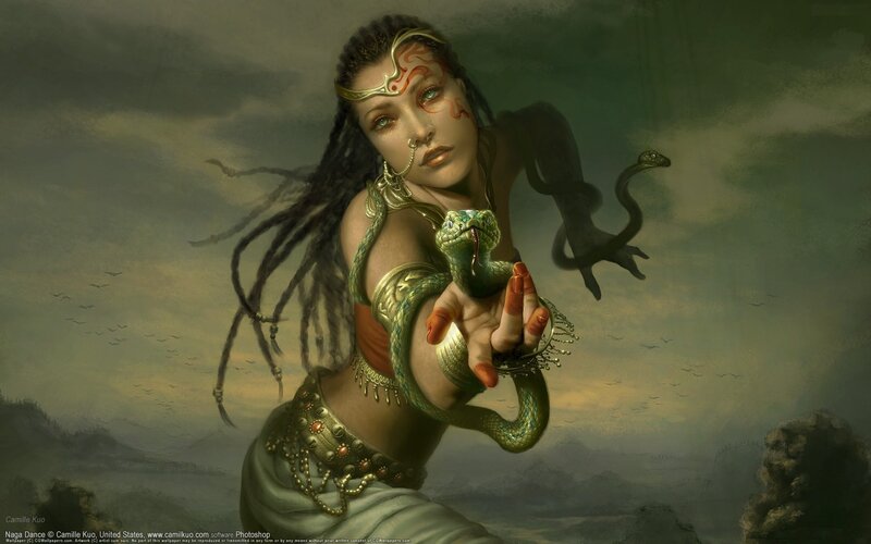 Woman with a snake