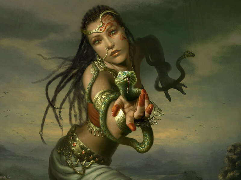 Woman with a snake