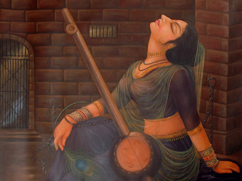 Woman with a string instrument