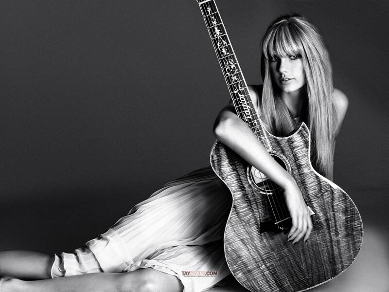 Woman with Acoustic Guitar — Black