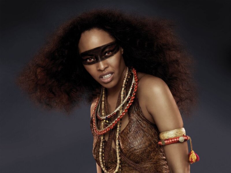 Woman with Afro Hair — Brown, Dramatic