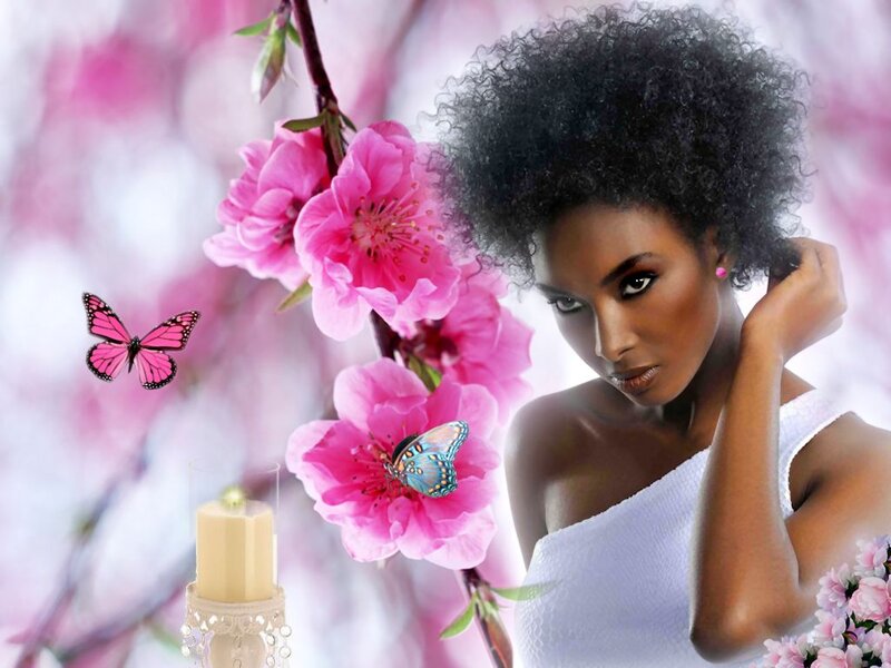 Woman with Afro Hair — Pink