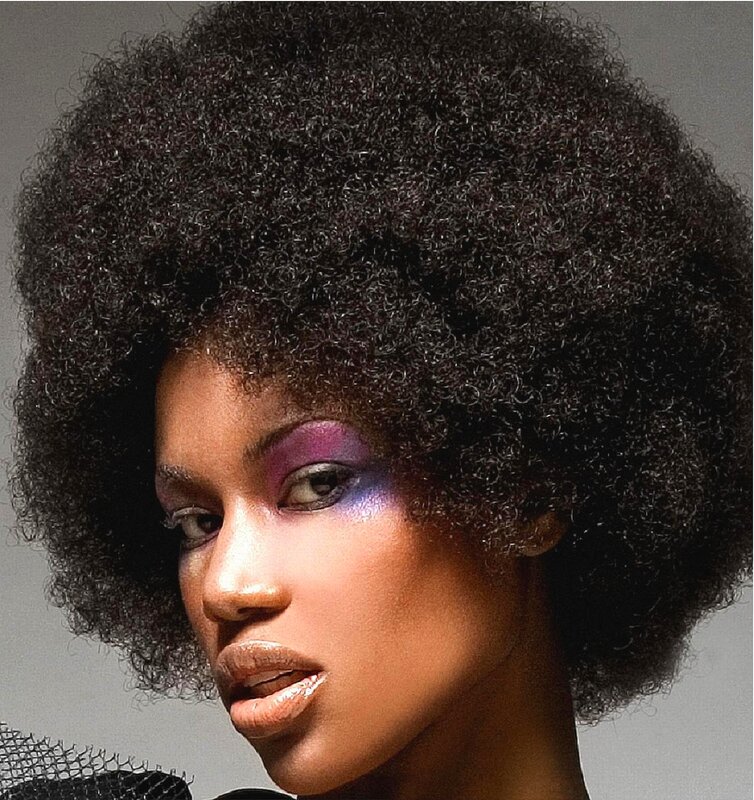 woman with afro hairstyle
