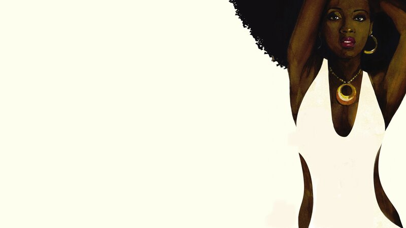 Woman with Afro Hairstyle — White