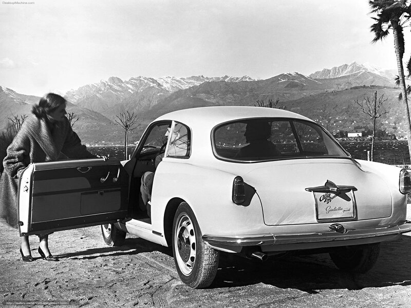 Woman with Alfa Romeo Giulietta