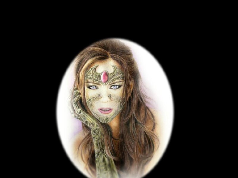 Woman with Alien Face Paint