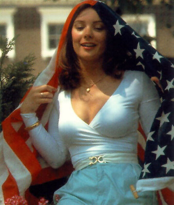woman with american flag
