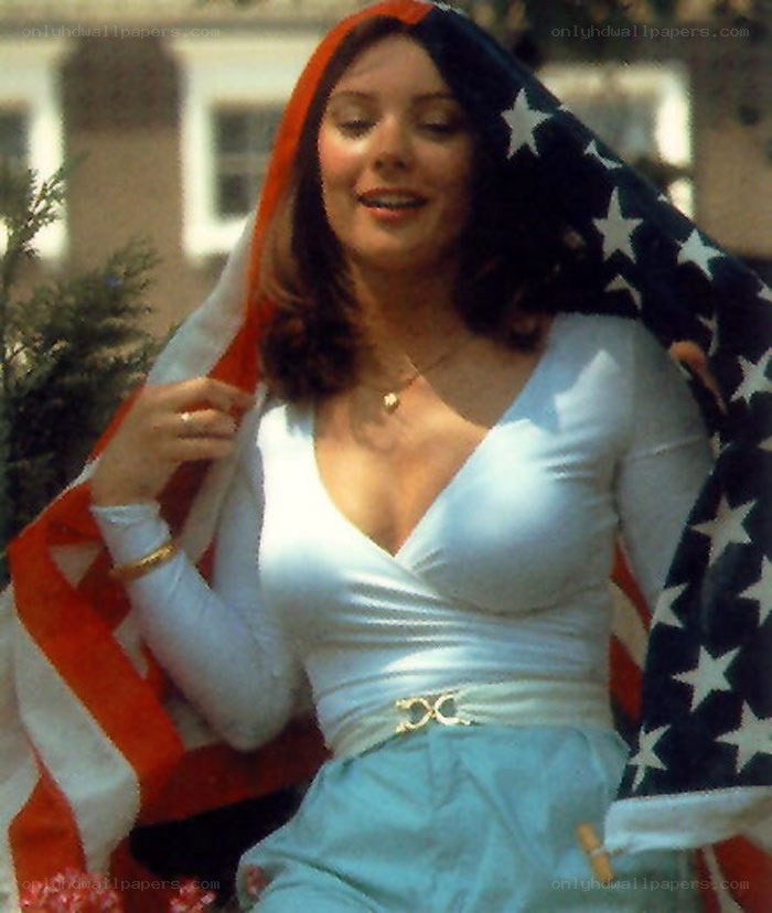 woman with american flag
