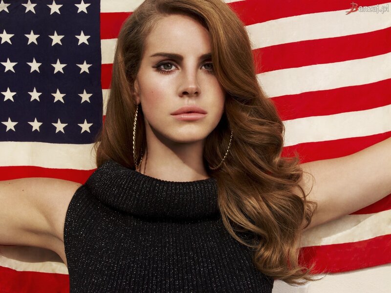 woman with american flag background