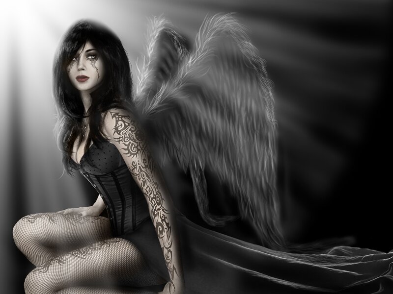woman with angel wings