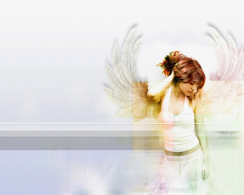 woman with angel wings