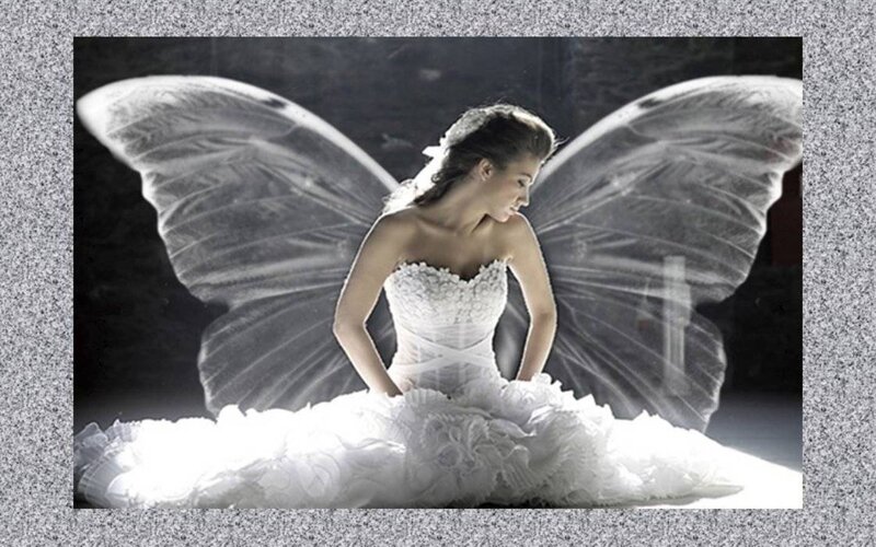 woman with angel wings