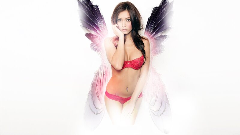 woman with angel wings