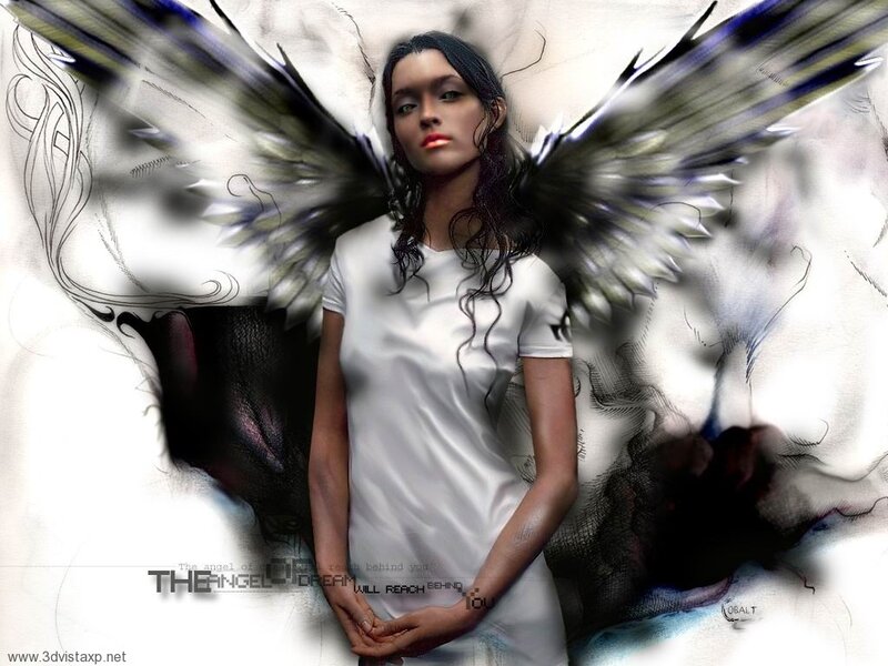 woman with angel wings