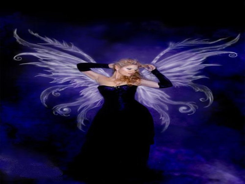 woman with angel wings