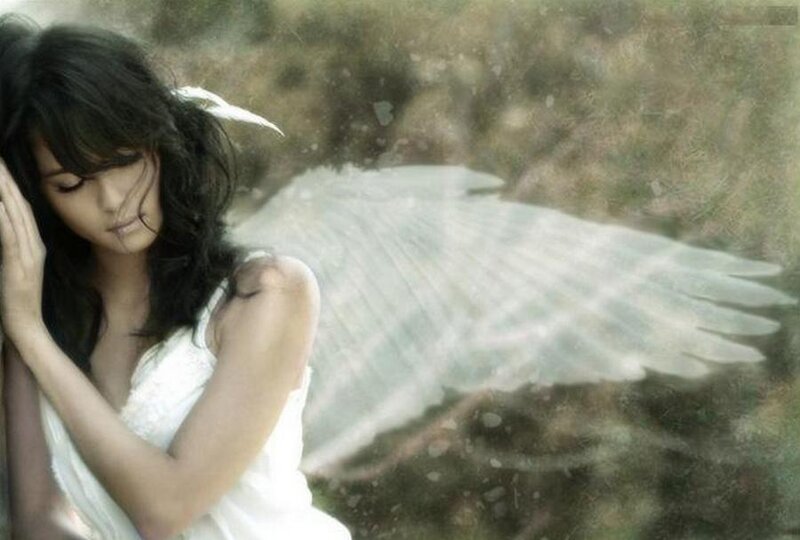 woman with angel wings
