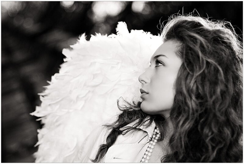 woman with angel wings