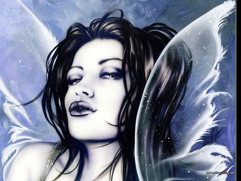 woman with angel wings