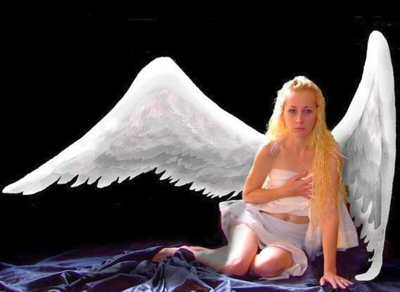 woman with angel wings