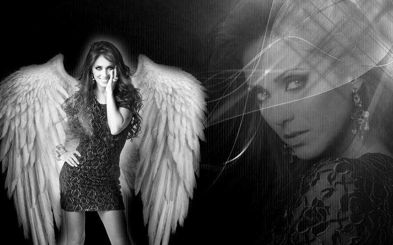 woman with angel wings