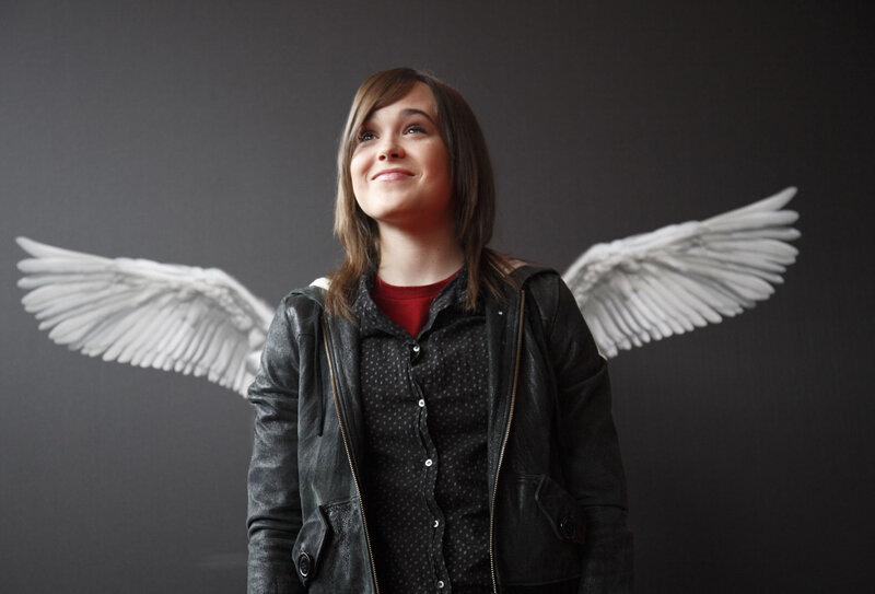woman with angel wings