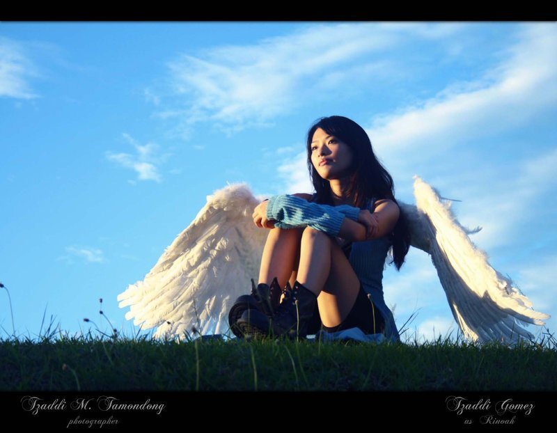 woman with angel wings