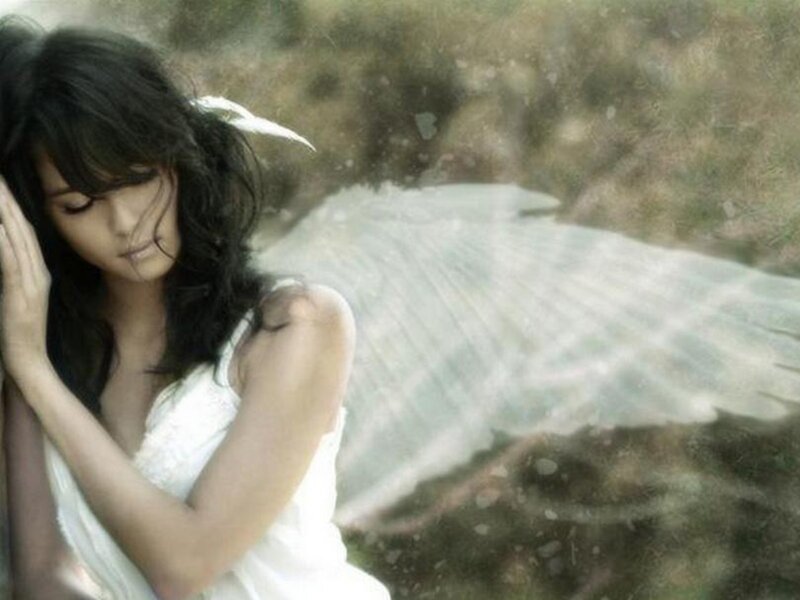 woman with angel wings