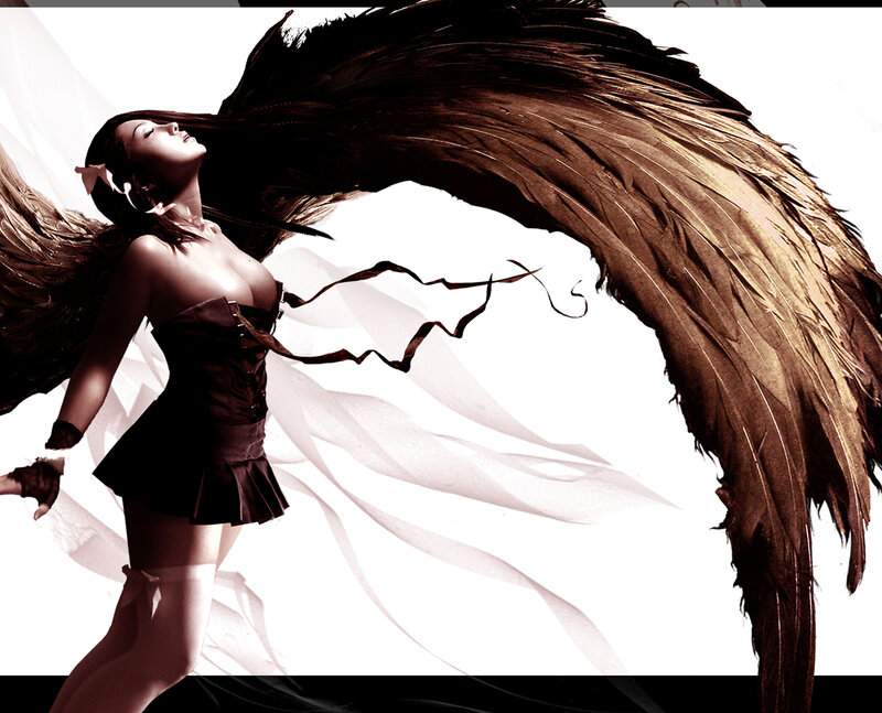 woman with angel wings
