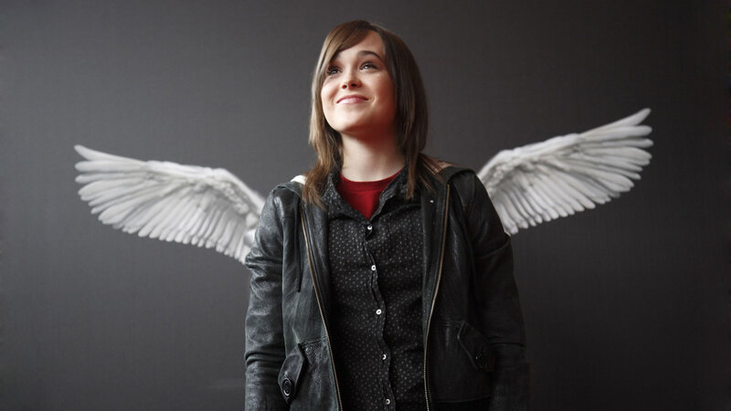 woman with angel wings