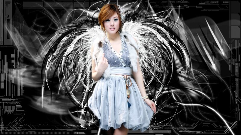 woman with angel wings