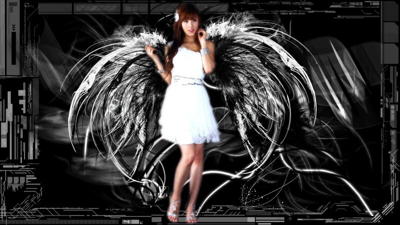 woman with angel wings
