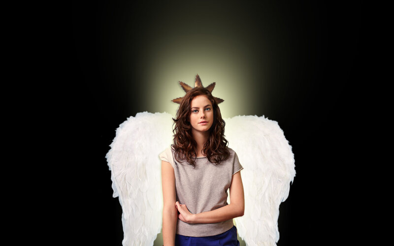 woman with angel wings