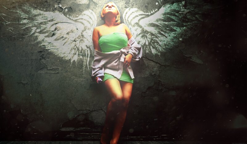 woman with angel wings