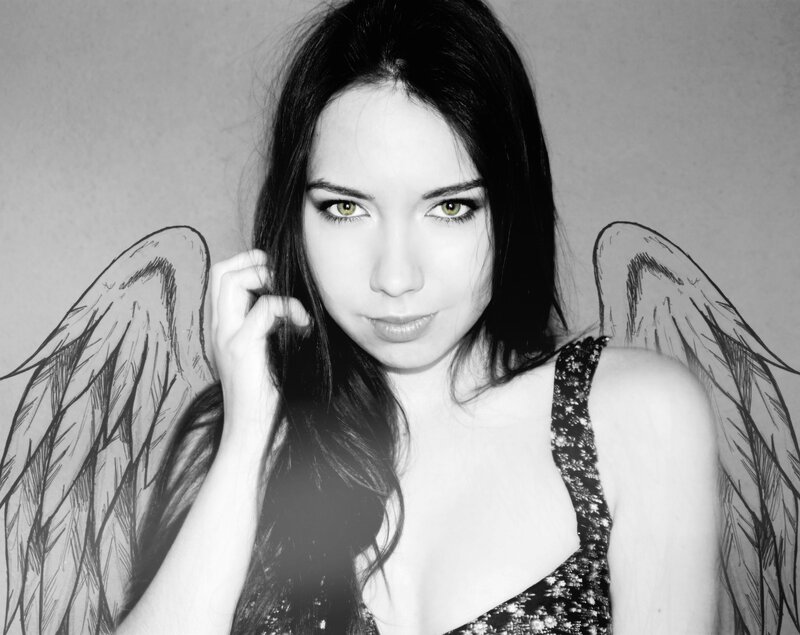 woman with angel wings