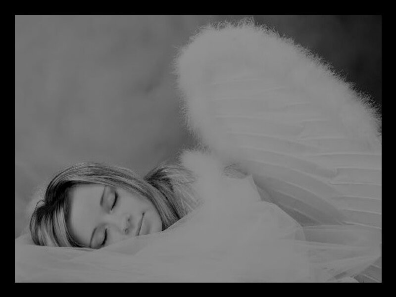 Woman with Angel Wings — Black, Serene