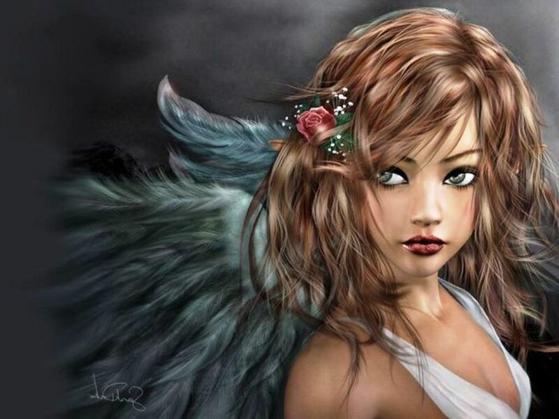 Woman with Angel Wings — Brown