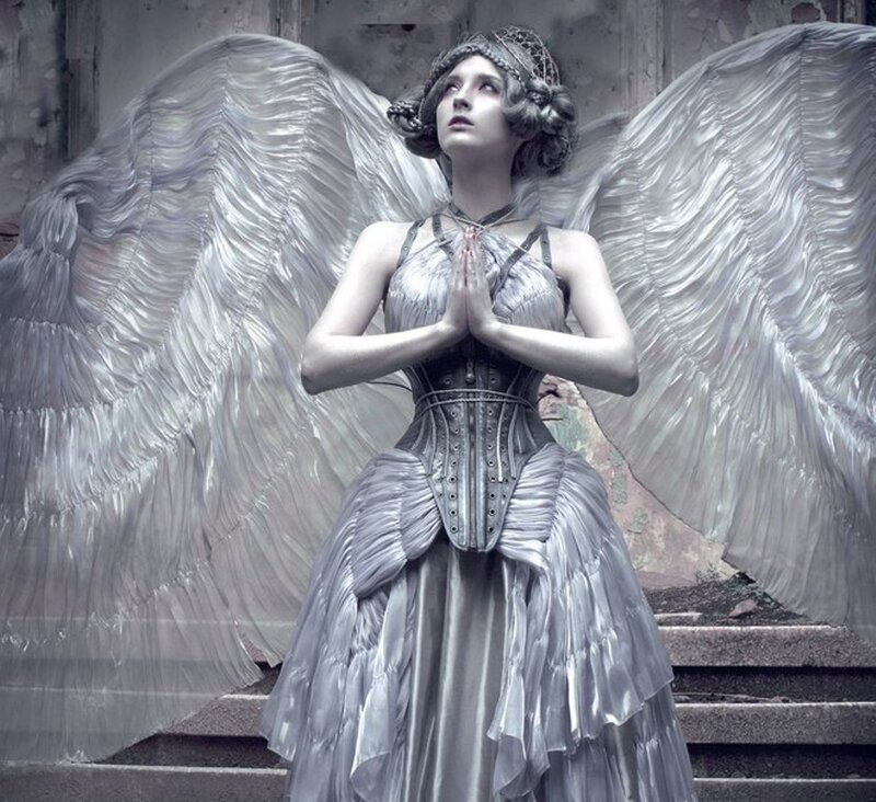 Woman with Angel Wings — Silver