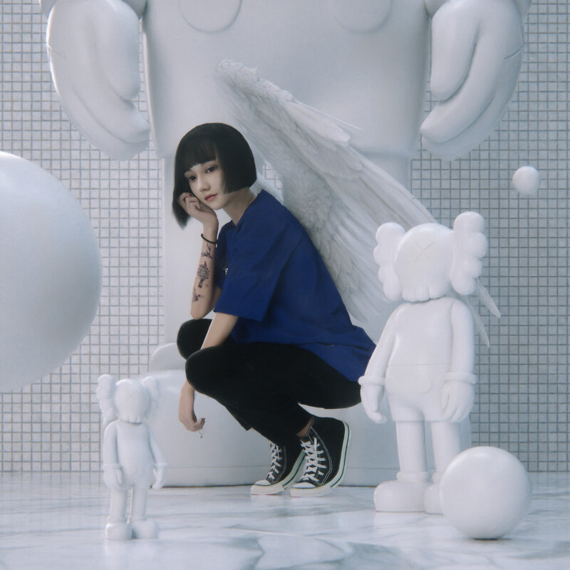 Woman with Angel Wings — White, Serene, Photograph, Statues